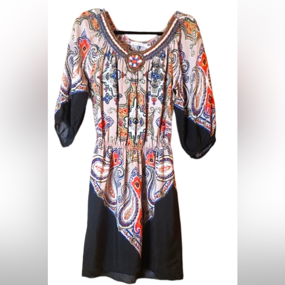 Vintage y2k Chelsea & Violet beaded bohemian dress
